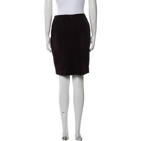 Louis Feraud Brown Corduroy Knee-Length Straight Pencil Skirt Size 10 - Picture 2 of 7